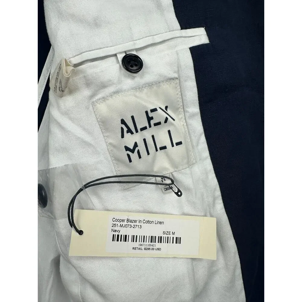 Alex Mill Cotton Linen Cooper Blazer Navy NWT — Size Medium